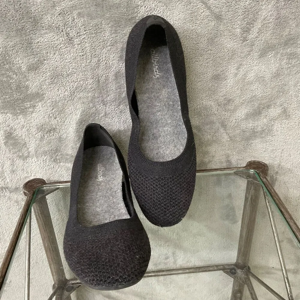 Allbirds Womens Sz 8.5 Dk. Grey Tree Breezers Pointed Ballet Flats Slip On